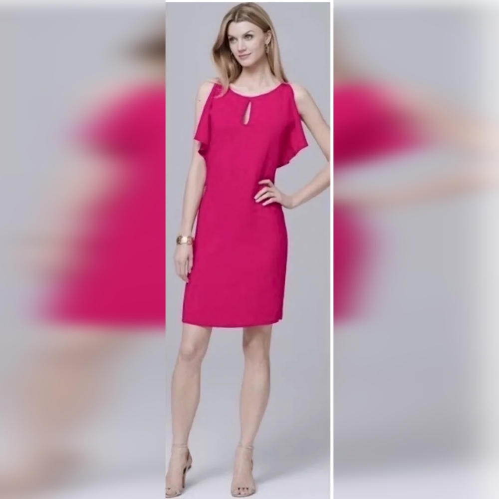 WHBM Pink Split Sleeve Shift Dress NWT Size 6